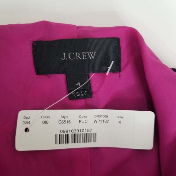 NWT J. Crew Silk Floral Midnight Fuchsia Strappy Jumpsuit Size 4 Pockets - Picture 6 of 16